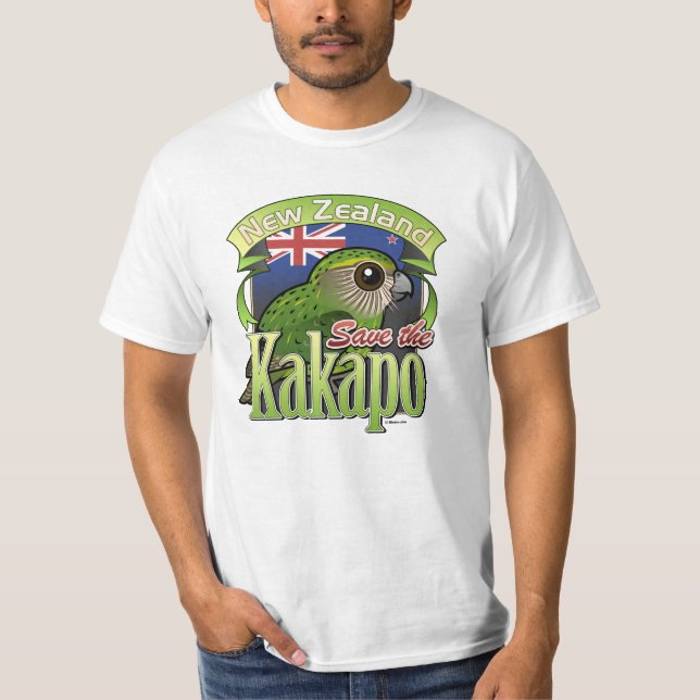 Camiseta Ahorre el Kakapo de Nueva Zelanda (Anverso)