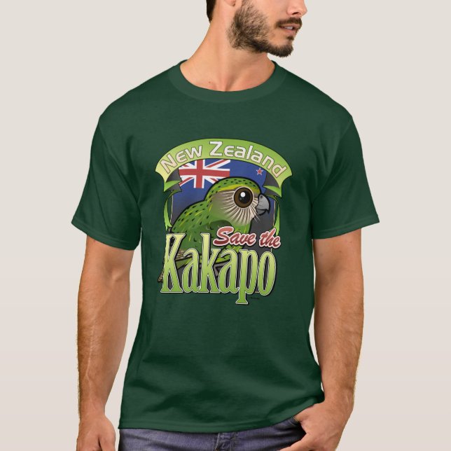 Camiseta Ahorre el Kakapo de Nueva Zelanda (Anverso)