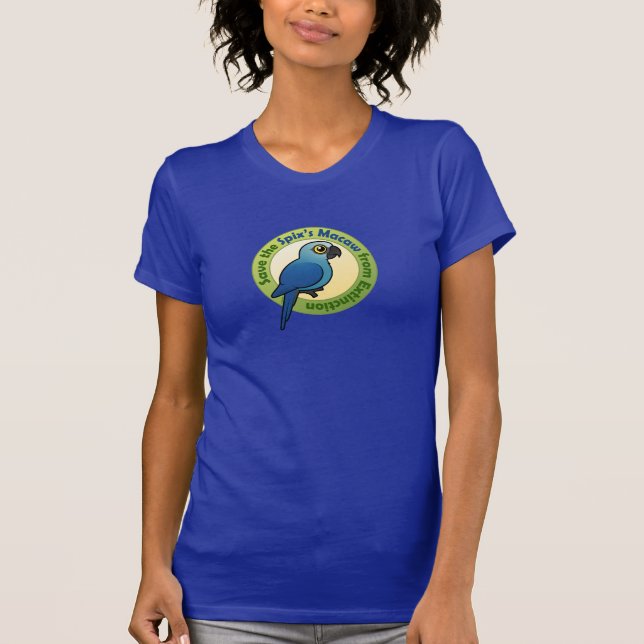 Camiseta Ahorre el Macaw del Spix de la extinción (Anverso)