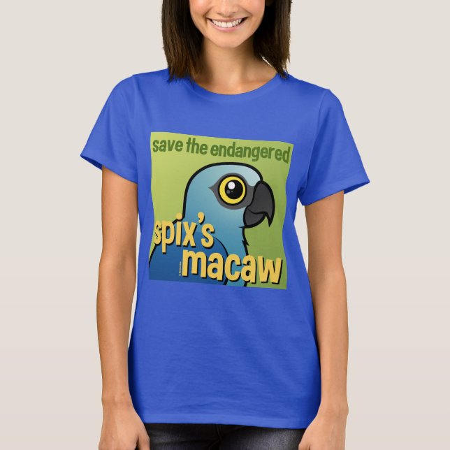 Camiseta Ahorre el Macaw del Spix en peligro (Anverso)