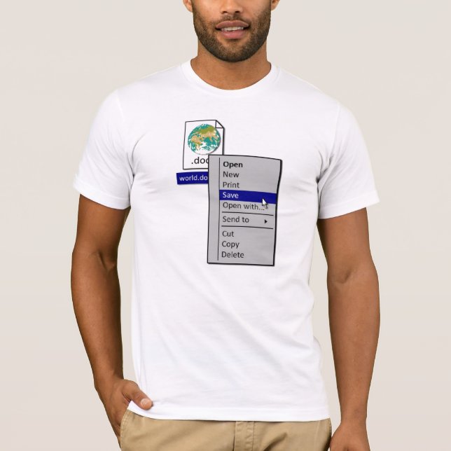 Camiseta ¡Ahorre el mundo! (Anverso)