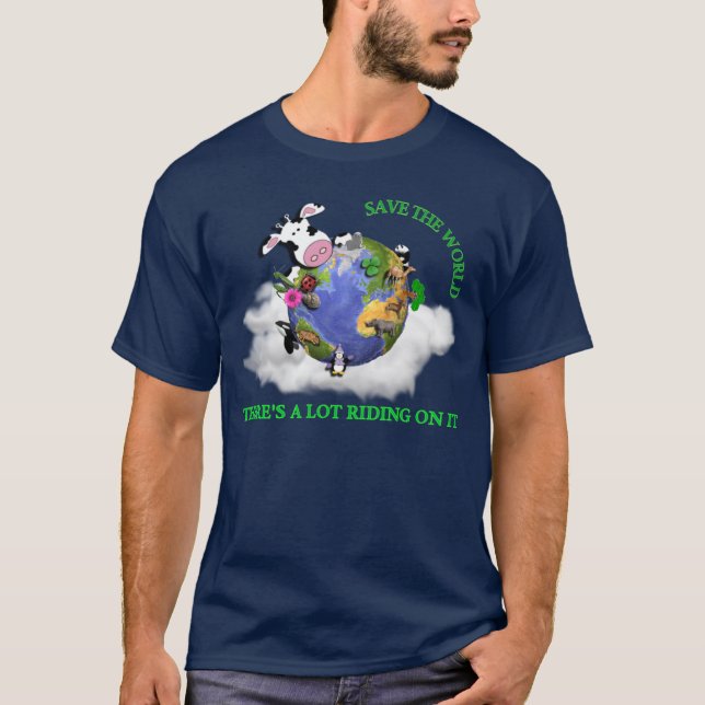 Camiseta Ahorre el mundo (la marina de guerra) (Anverso)