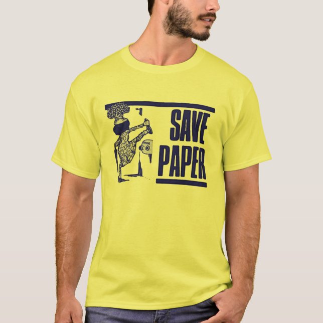 Camiseta Ahorre el papel (Anverso)
