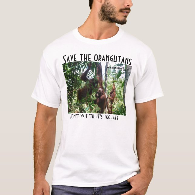 Camiseta Ahorre el rescate de la fauna de los orangutanes (Anverso)