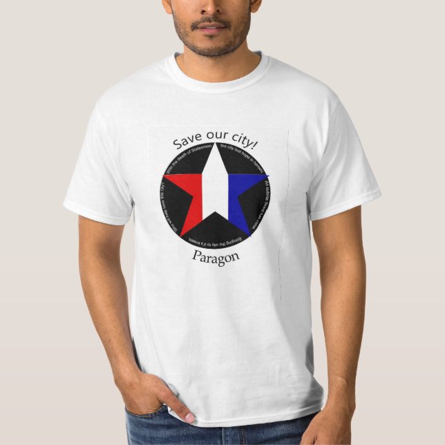 Camiseta Ahorre la ciudad del modelo (Anverso)