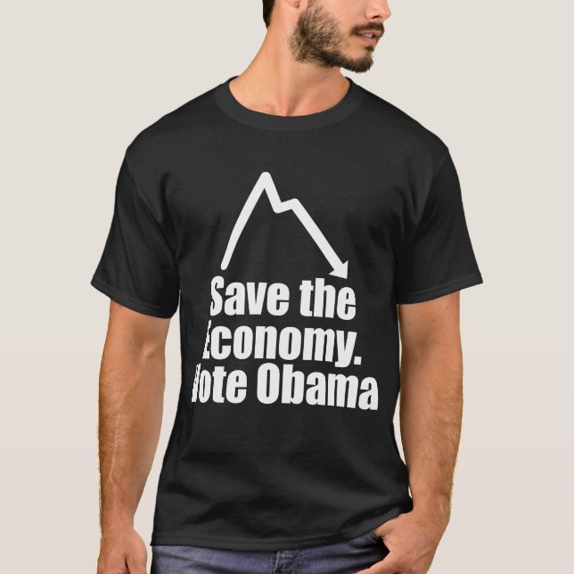 Camiseta Ahorre la economía, voto Obama (Anverso)