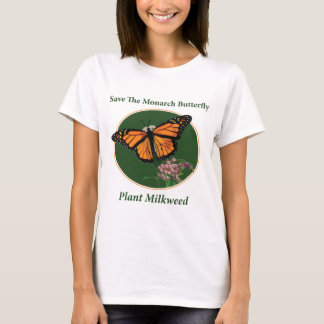 Camiseta Ahorre la mariposa de monarca - Milkweed de la