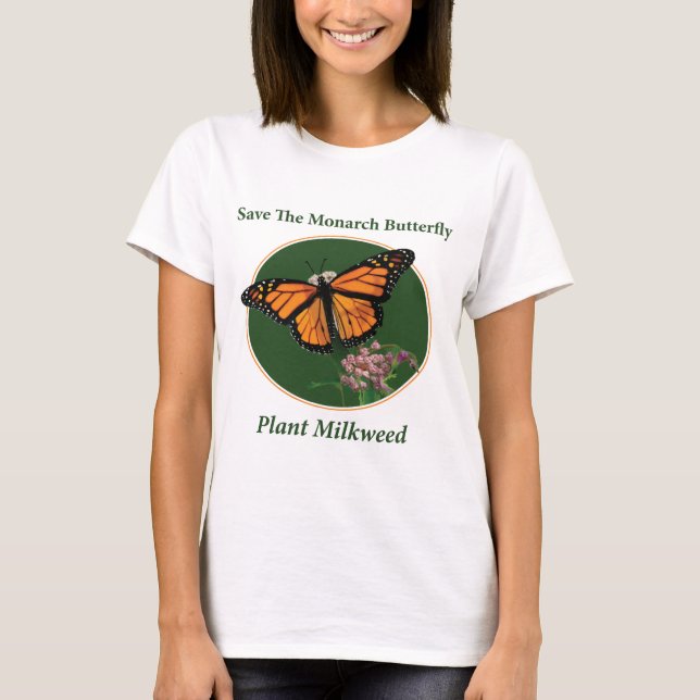 Camiseta Ahorre la mariposa de monarca - Milkweed de la (Anverso)