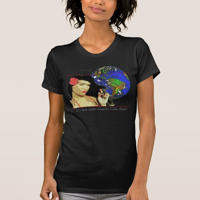 Camiseta Ahorre la tierra que es el único planeta con los (Anverso)