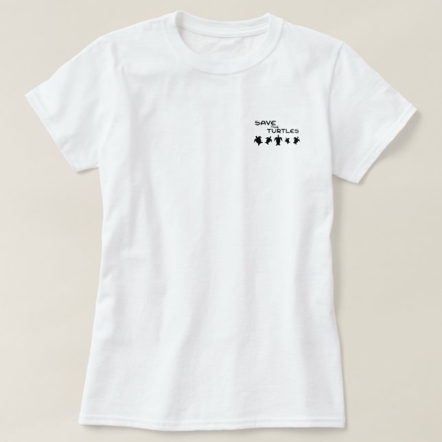 Camiseta Ahorre la tortuga de mar (Diseño del anverso)