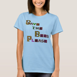 Camiseta Ahorre las abejas satisfacen estilo enrrollado