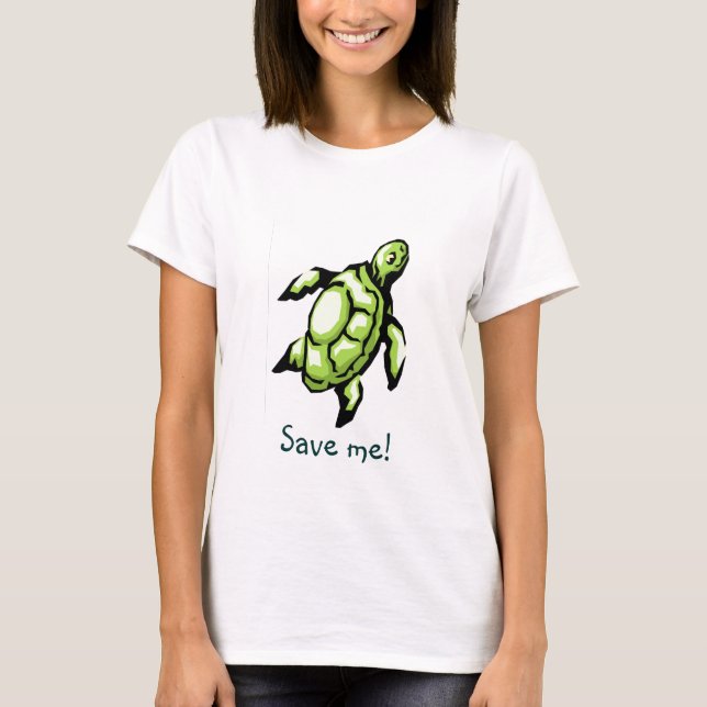 Camiseta Ahorre las tortugas de mar (Anverso)