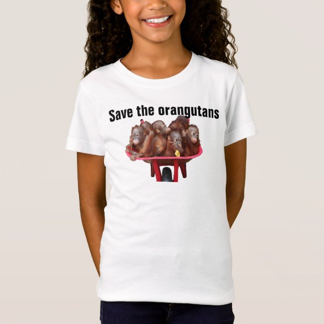 Camiseta Ahorre los animales en peligro los orangutanes (Anverso)