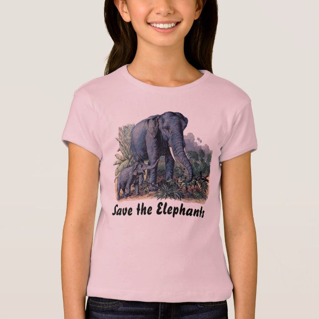 Camiseta Ahorre los elefantes (Anverso)