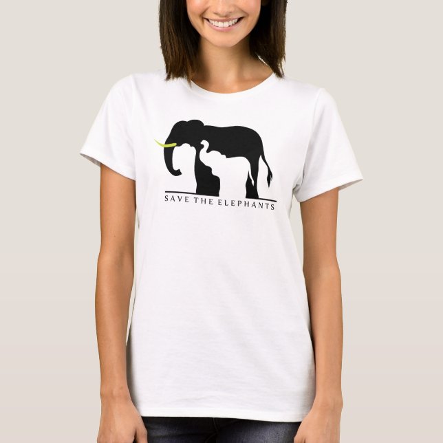 Camiseta Ahorre los elefantes (blancos) (Anverso)
