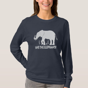 Camiseta Ahorre los elefantes en silueta