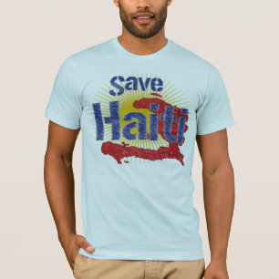 Camiseta Ahorre los ingresos de Haití (azul) - van a la