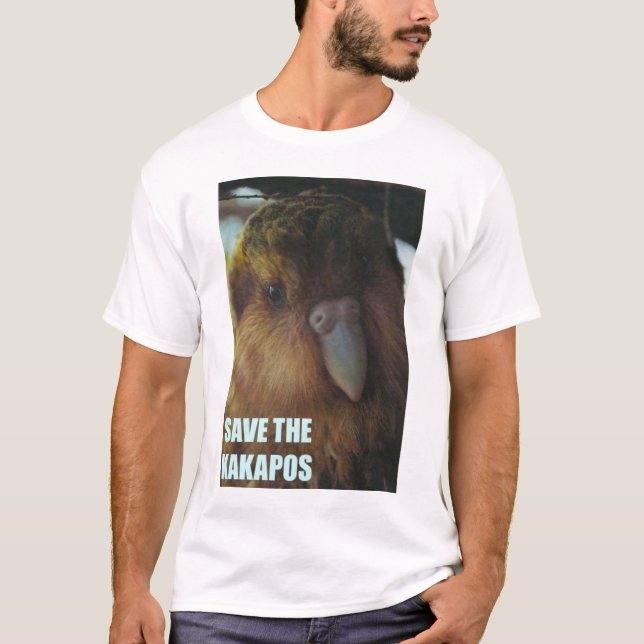 Camiseta ¡Ahorre los Kakapos! (Anverso)