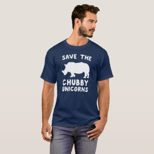 Camiseta Ahorre los unicornios rechonchos con la silueta
