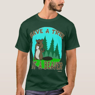 CAMISETA AHORRE UN ÁRBOL COMEN UN CASTOR