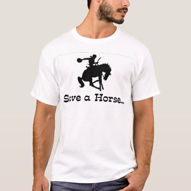 Camiseta ahorre un caballo… (Anverso)