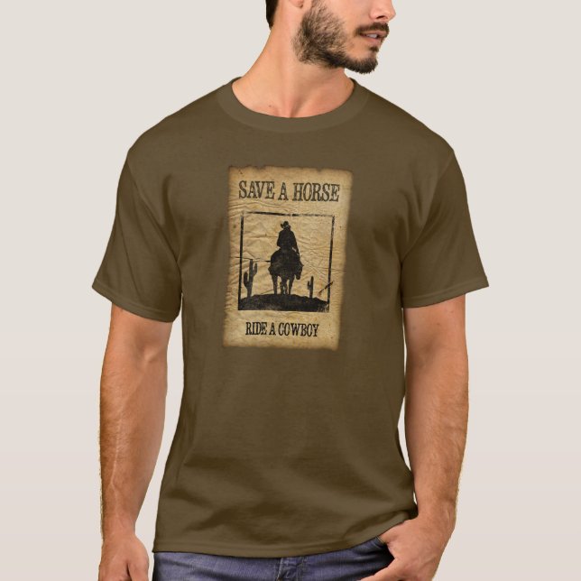 Camiseta Ahorre un caballo, monte a un vaquero (Anverso)