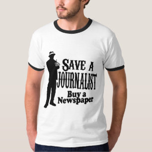 Camiseta ahorre una compra del periodista un periódico