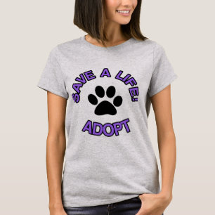 Camiseta ¡Ahorre una vida! Adopte a los mascotas de los