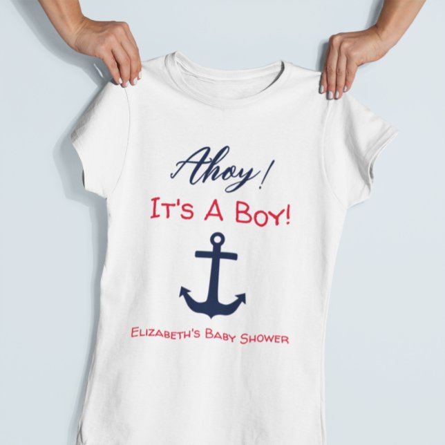 Camiseta ¡Ahoy es un chico! Baby Shower naumático (Subido por el creador)