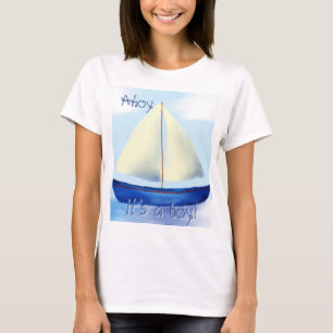 Camiseta Ahoy Es un Niño Mamá en Camino