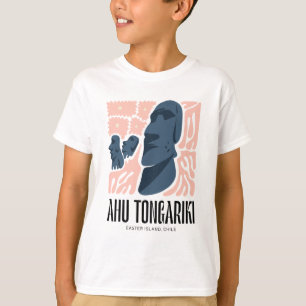 Camiseta Ahu Tongariki Isla de Pascua Chile viaje floral