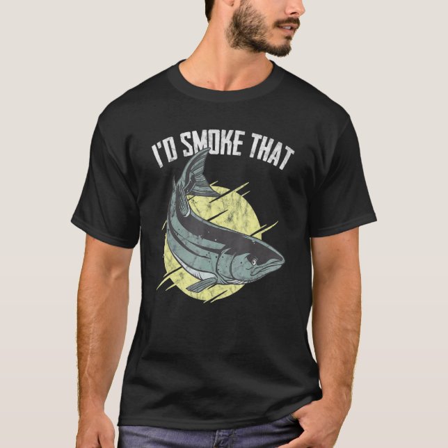 Camiseta Ahumaría ese salmón a la parrilla barbacoa pescado (Anverso)