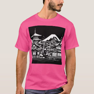 Camiseta Ai Art Edificios Tradicionales De Kyoto En Blanco
