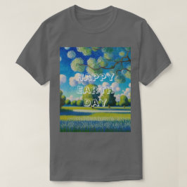 Camiseta AI Art Happy Earth Day Transparent Text T-Shirt