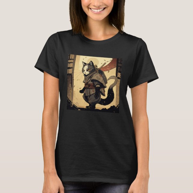 Camiseta AI Generated Shinobi Cat (Anverso)