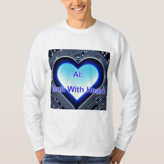 Camiseta AI: Tech con Corazón Hombres Manga Larga Blanca