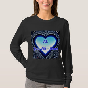 Camiseta AI: Tecnología con Corazón Mujer Manga Larga Negra