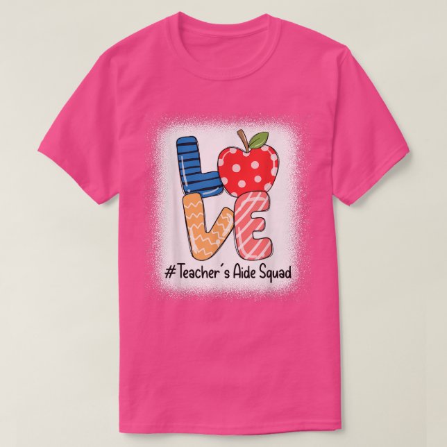 Camiseta Aide a profesores de amor, escuadrón de Apple blan (Diseño del anverso)