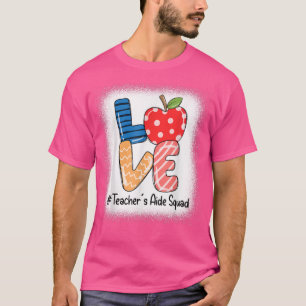 Camiseta Aide a profesores de amor, escuadrón de Apple blan