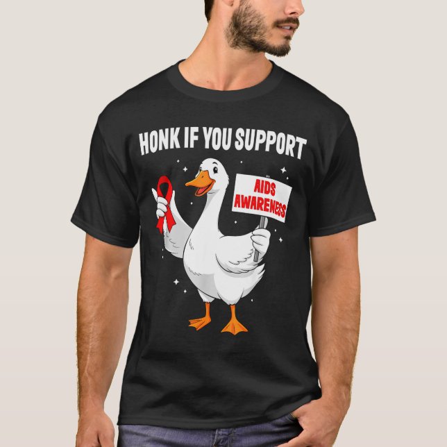 Camiseta Aids_hiv Awareness Funny Goose World Aids Day Red  (Anverso)