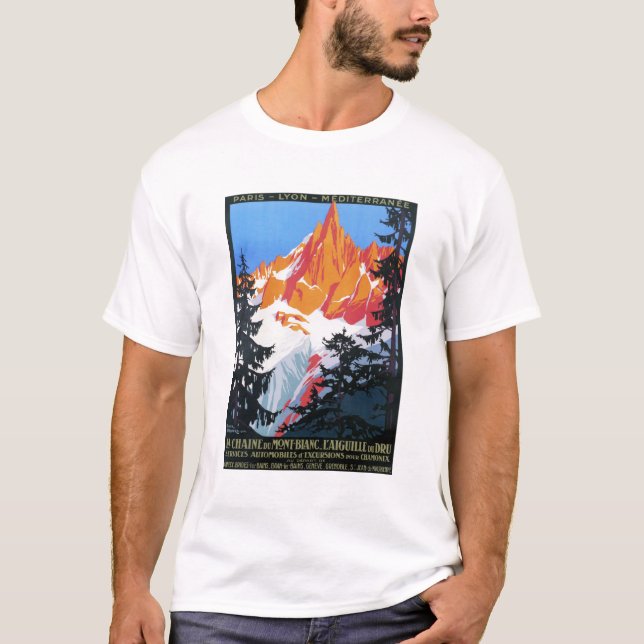 Camiseta Aiguille du Midi y Swiss MONT BLANC Antiguo turism (Anverso)