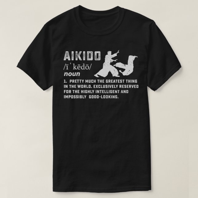 Camiseta Aikido auto defensa arte marcial vintage divertido (Diseño del anverso)