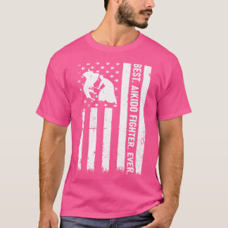 Camiseta Aikido Bandera Estadounidense Combatiendo Aikido M
