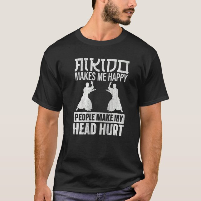 Camiseta Aikido Makes Me Happy (Anverso)