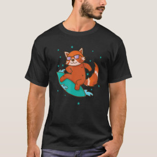 Camiseta Ailuridae surfeando Oso Gato Panda menor