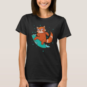 Camiseta Ailuridae surfeando Oso Gato Panda menor