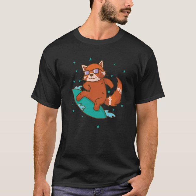 Camiseta Ailuridae surfing Bear Cat lesser Panda (Anverso)