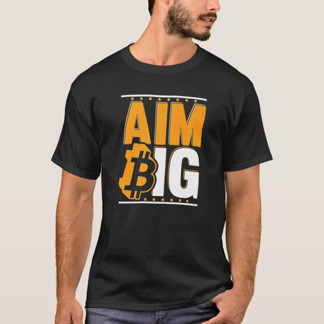 Camiseta Aim Big Blockchain Crypto Currency Bitcoin   (Anverso)