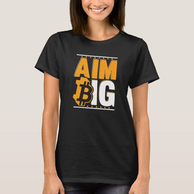 Camiseta Aim Big Blockchain Crypto Currency Bitcoin   (Anverso)