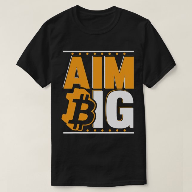 Camiseta Aim Big Crypto Cryptocurrency Blockchain Bitcoin (Diseño del anverso)